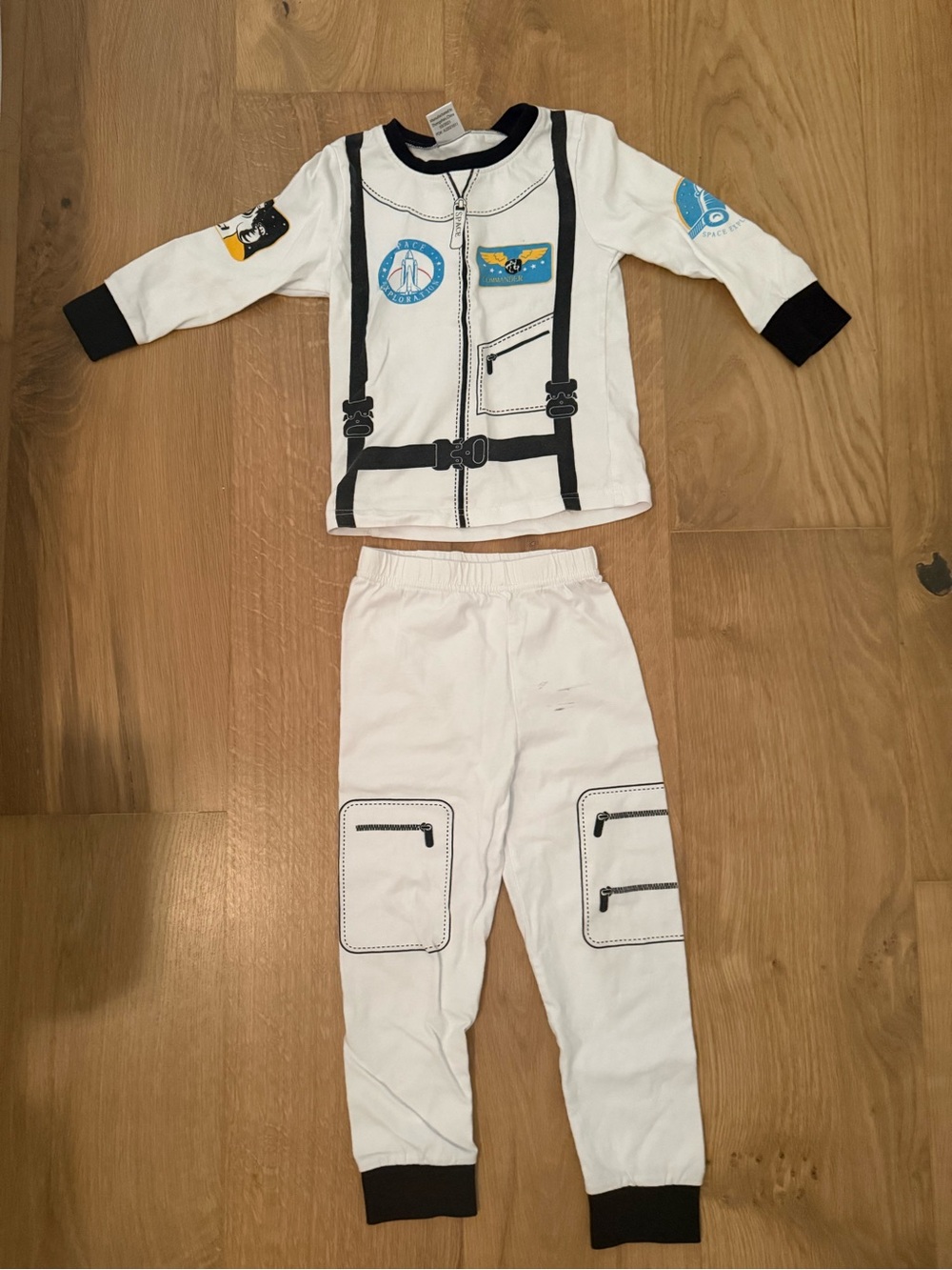 Kids White Astronaut Pajama Costume Set - 3T